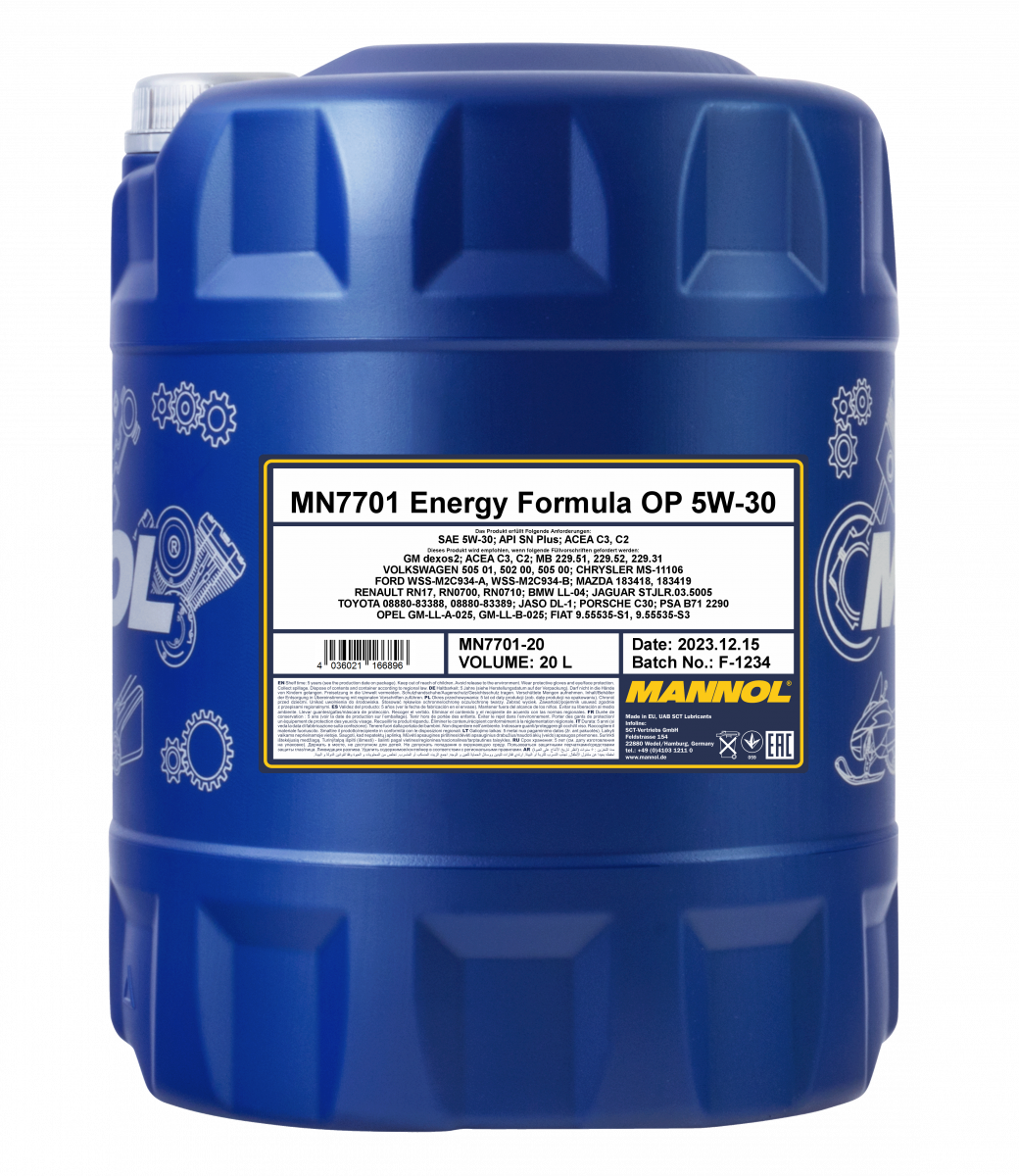 20 Liter Mannol 5W-30 Energy Formula OP - € 59,95